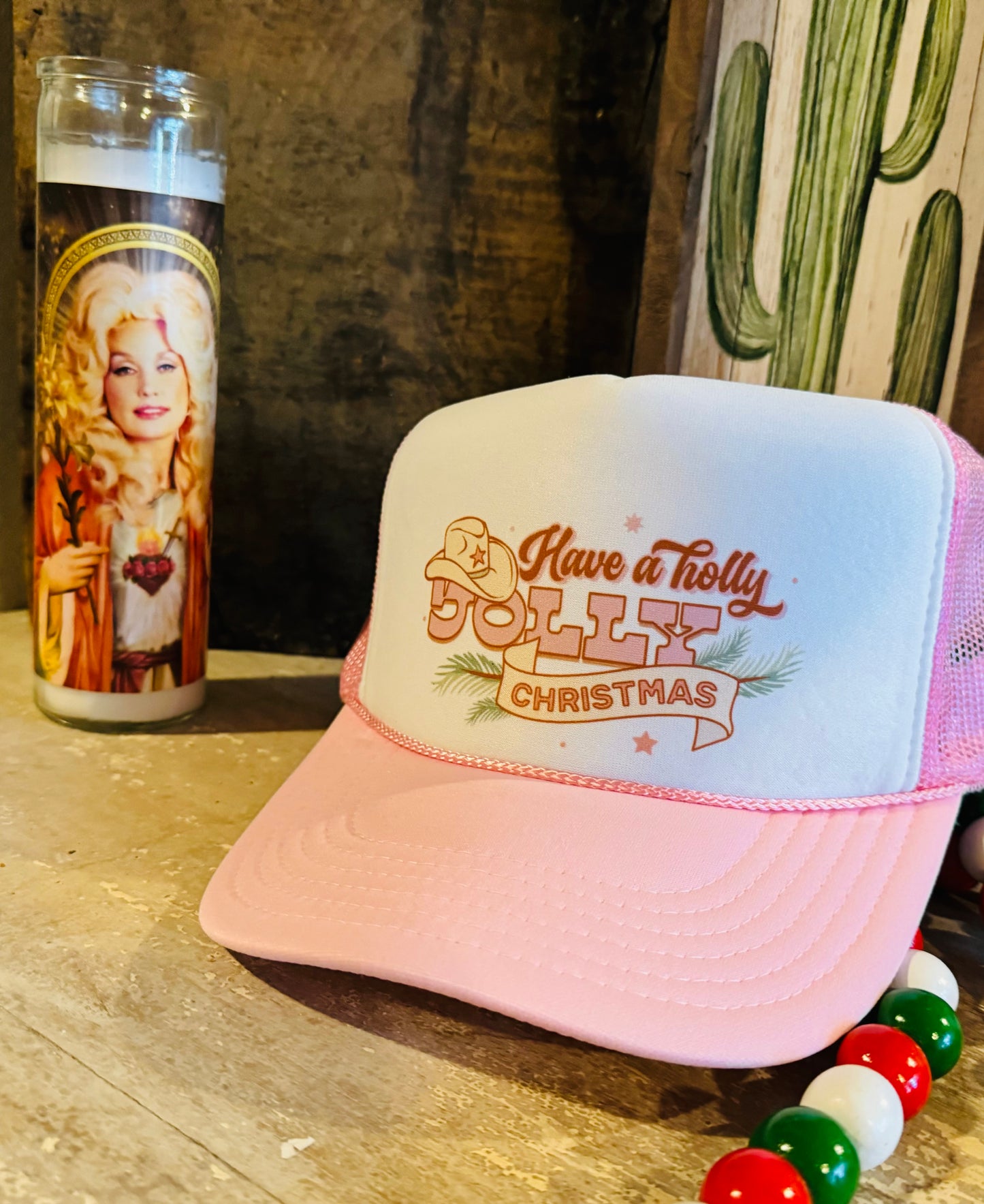 Holly Dolly Christmas {pink & white}