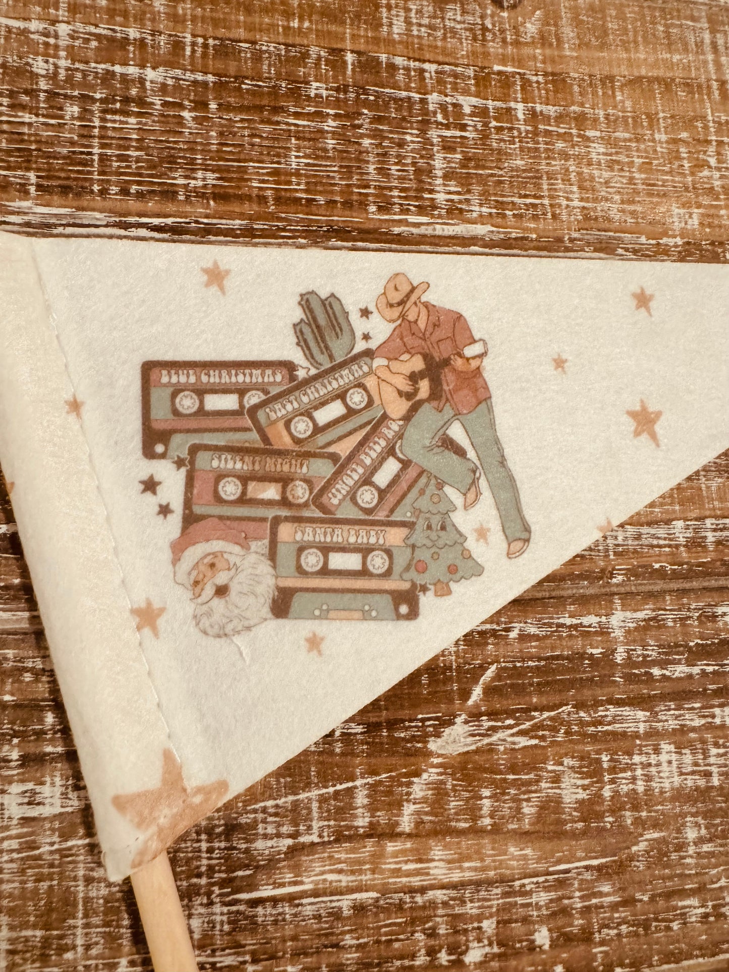 Country Music Christmas Pennant Flag