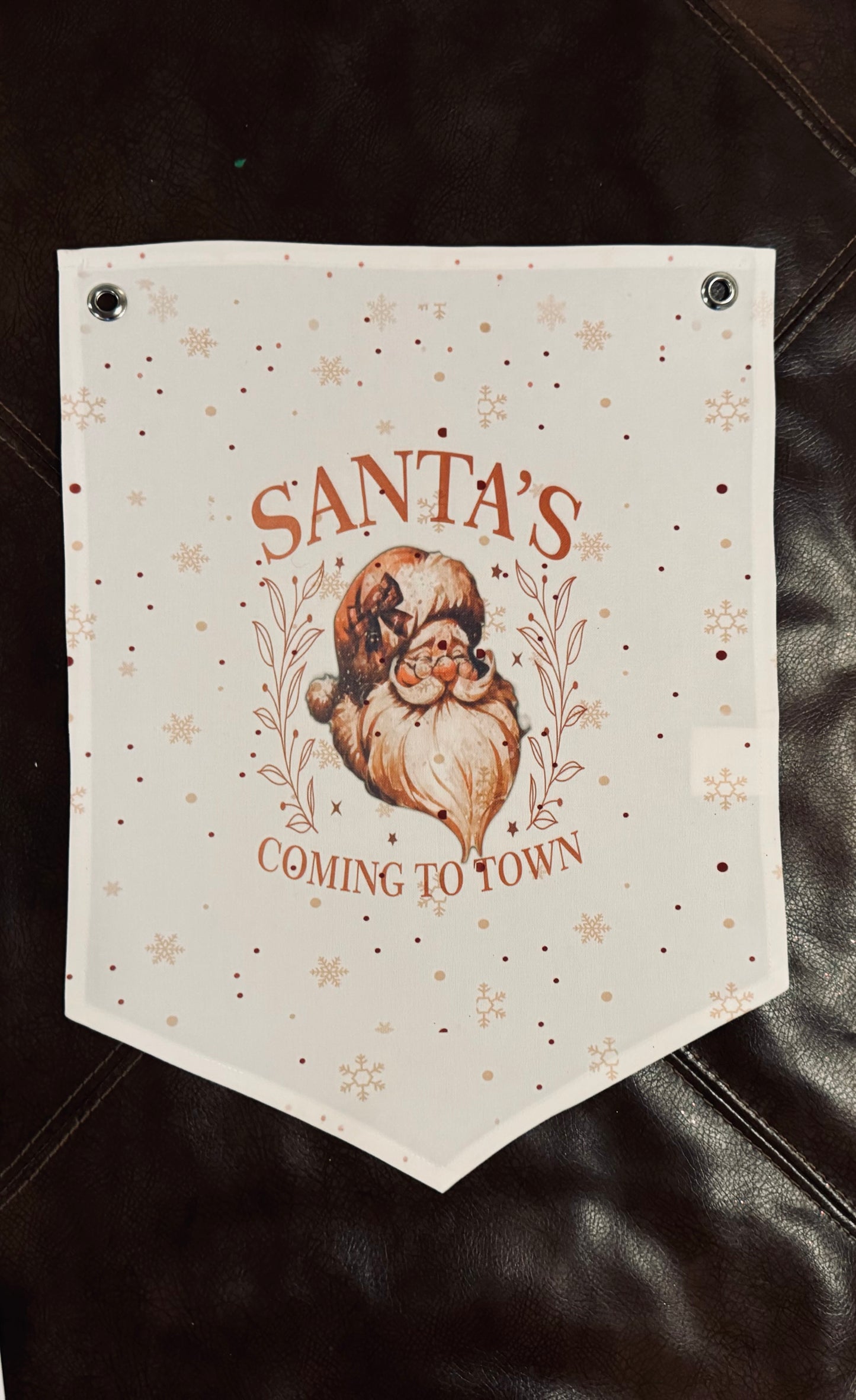 Santa’s Coming to Town Canvas Pennant