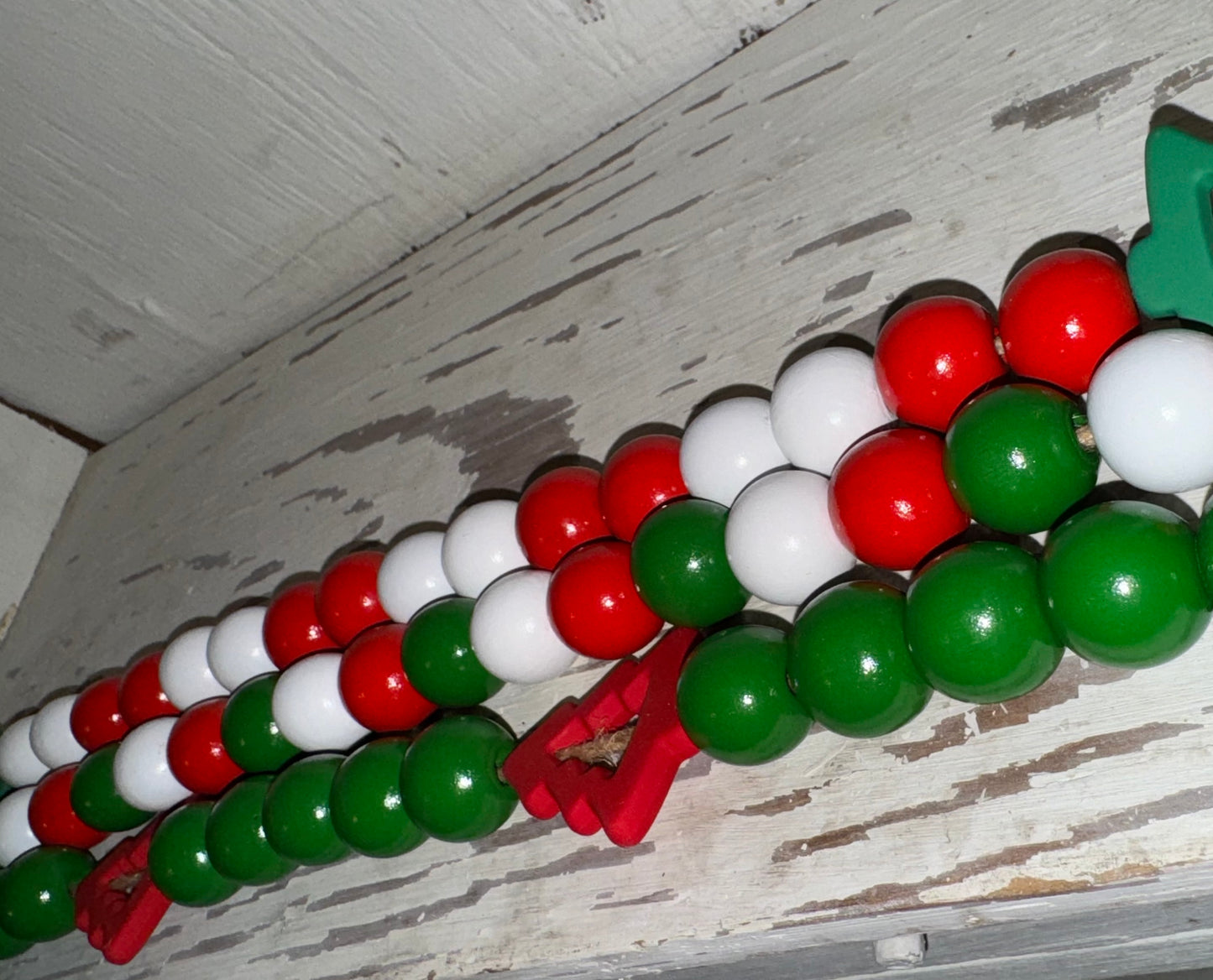 Oh Christmas Tree Wood Bead Garland