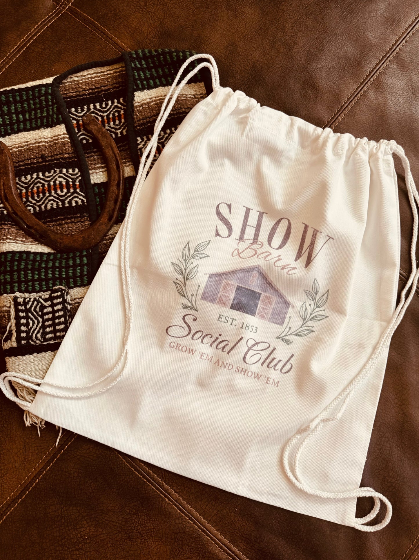 Show Barn Social Club Canvas Drawstring Bag