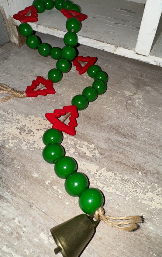 Oh Christmas Tree Wood Bead Garland