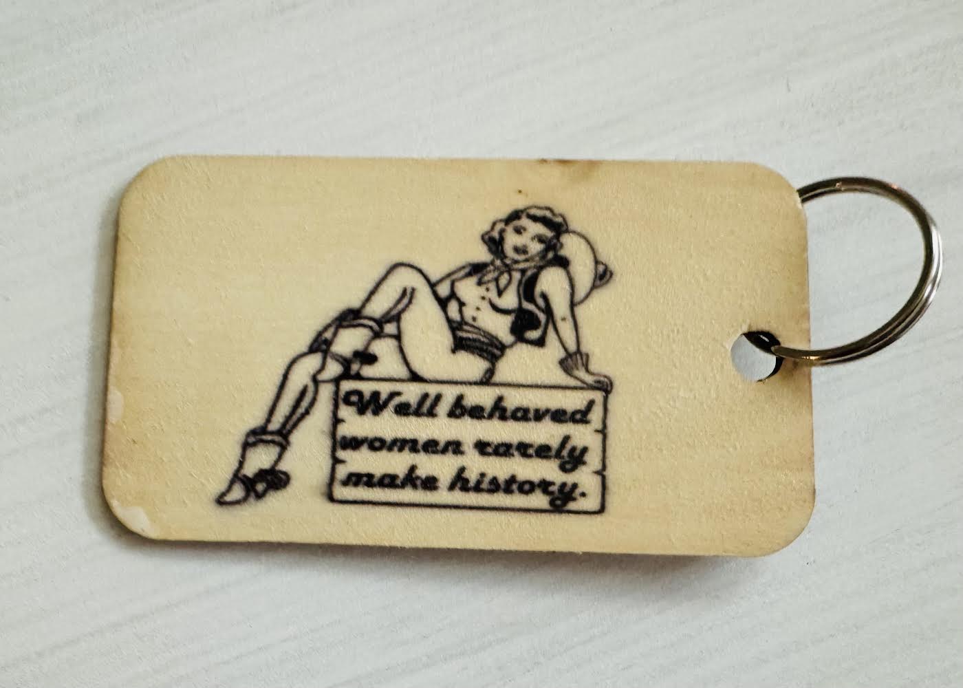 Make History Wooden Keychain