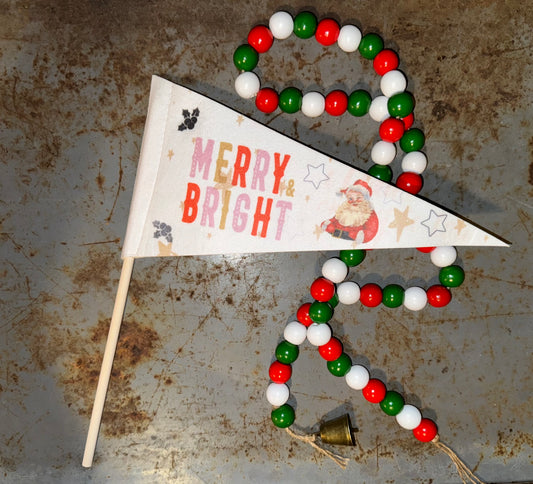 Merry & Bright Pennant Flag