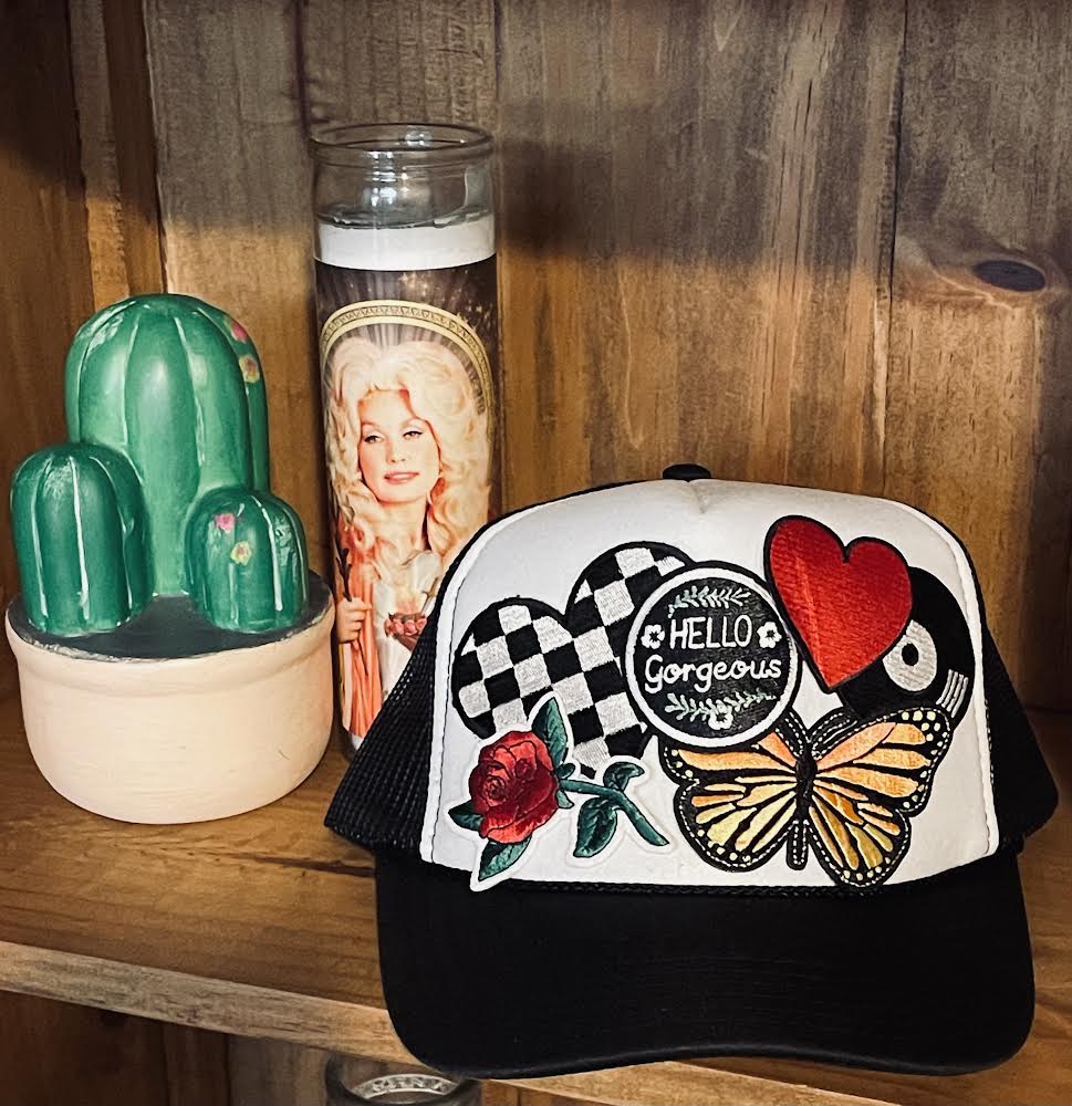 Hello Gorgeous 🖤 Custom Trucker Hat by Hacienda Hat Bar