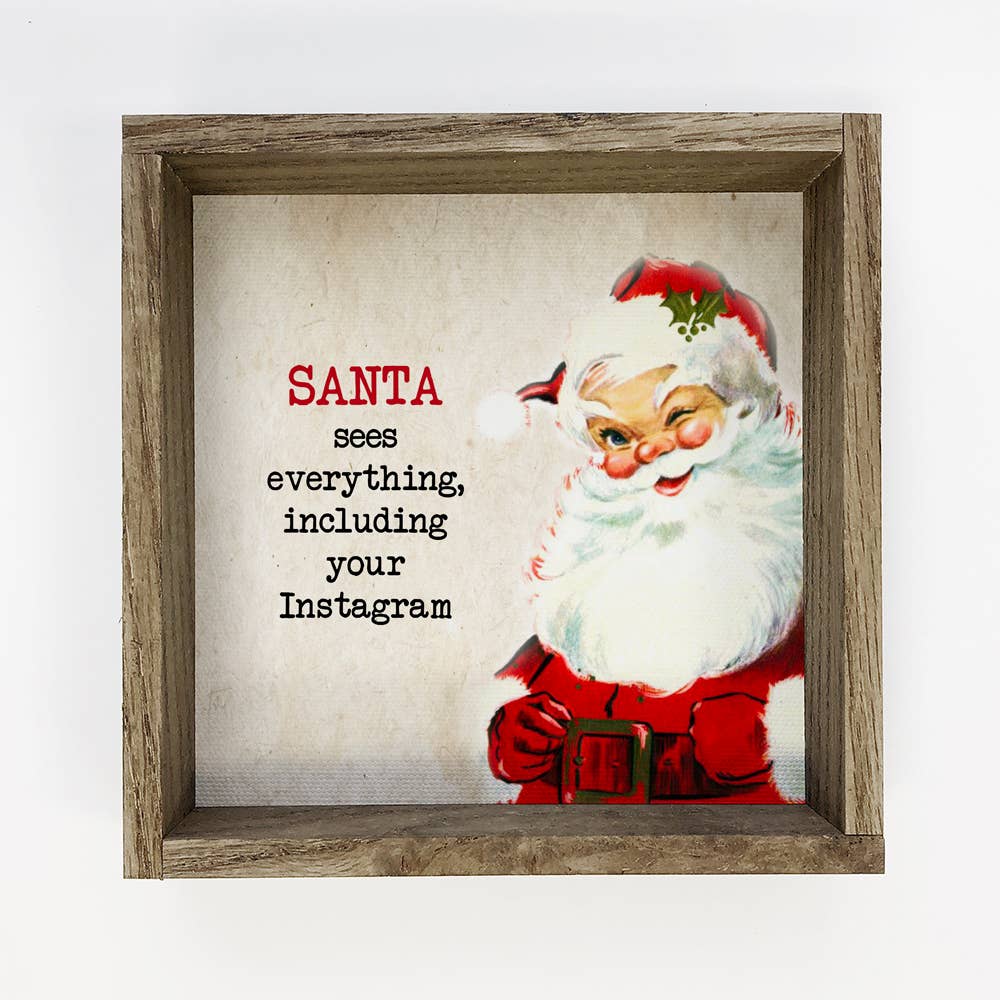 Santa Sees Instagram Sign