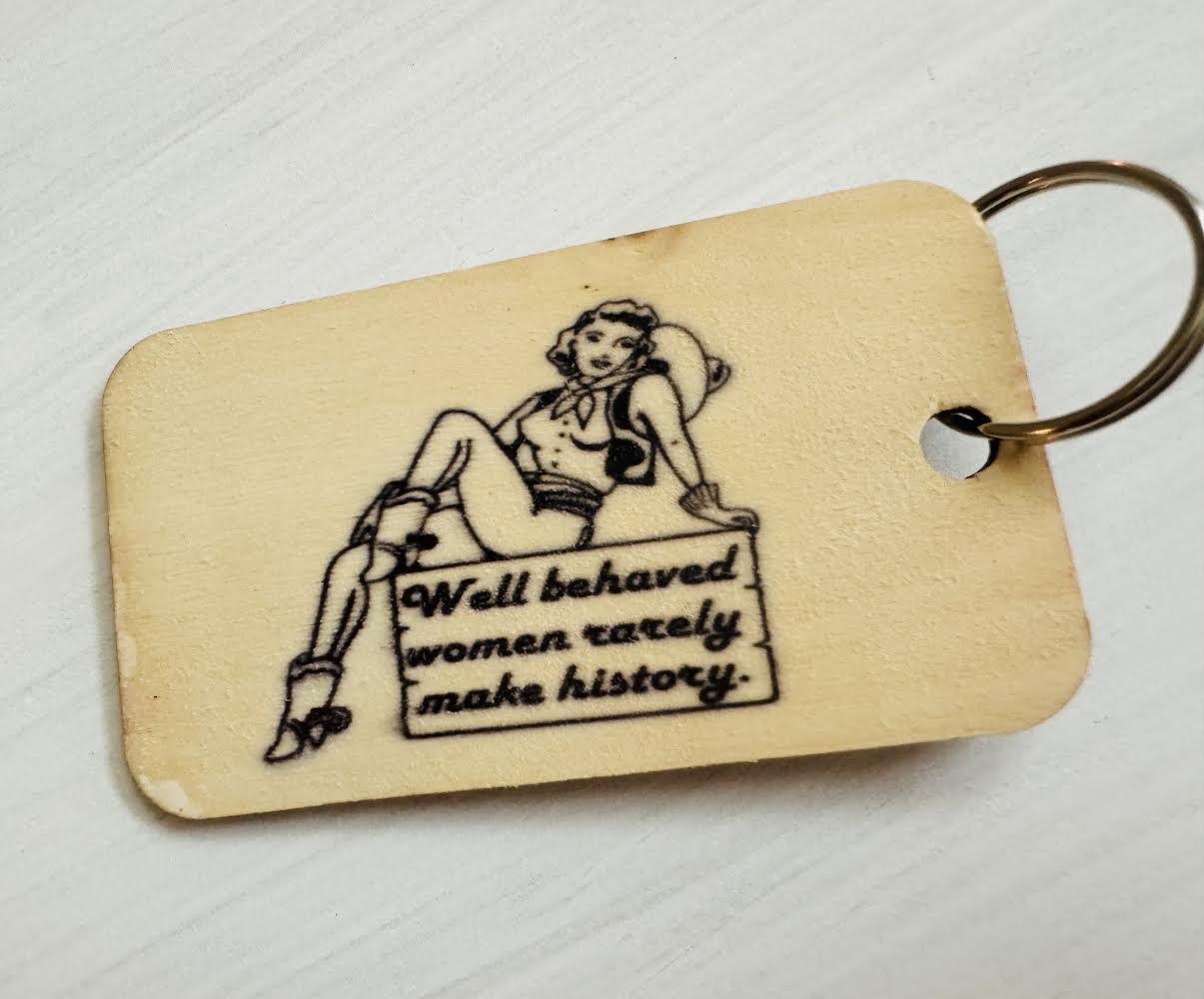 Make History Wooden Keychain