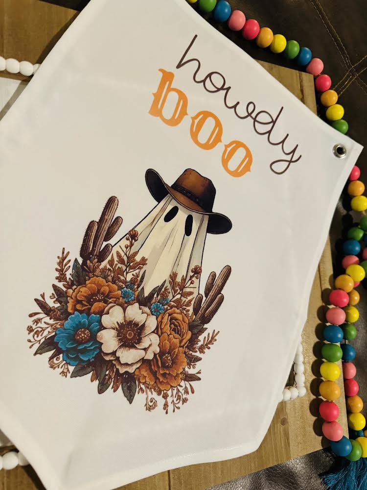 Howdy Boo Canvas Pennant