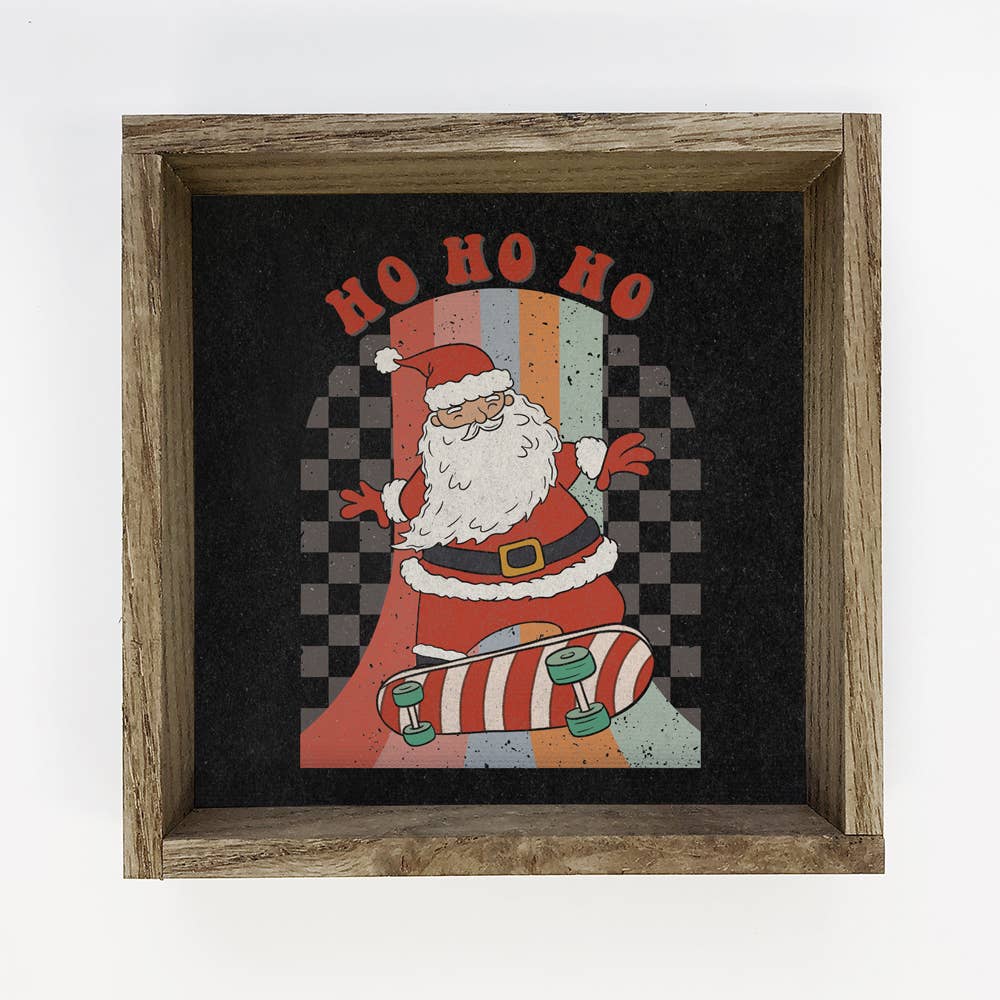 Retro Santa Skateboard Sign