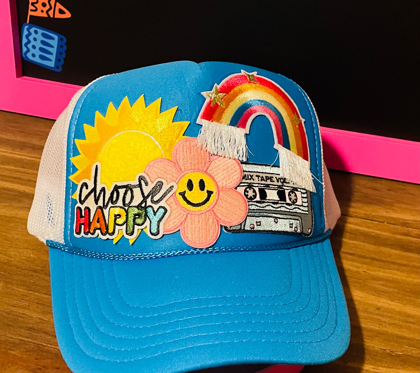 Happy ⭐ Custom Trucker Hat by Hacienda Hat Bar