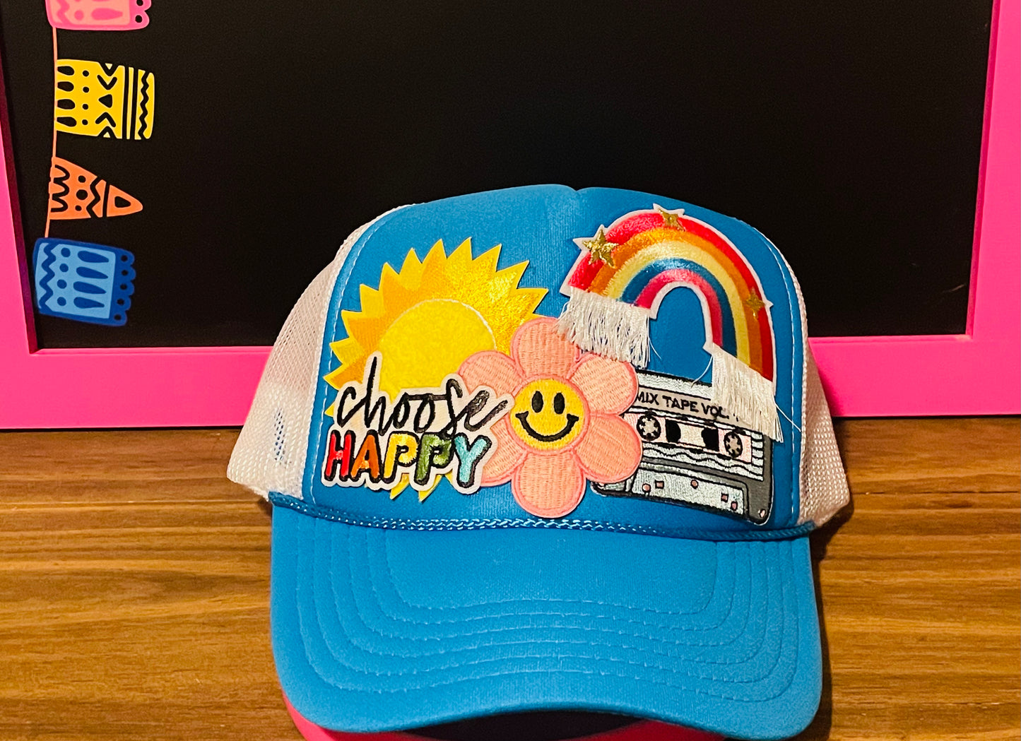 Happy ⭐ Custom Trucker Hat by Hacienda Hat Bar