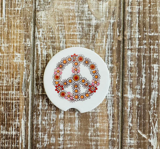 Peace Ceramic Car Coaster