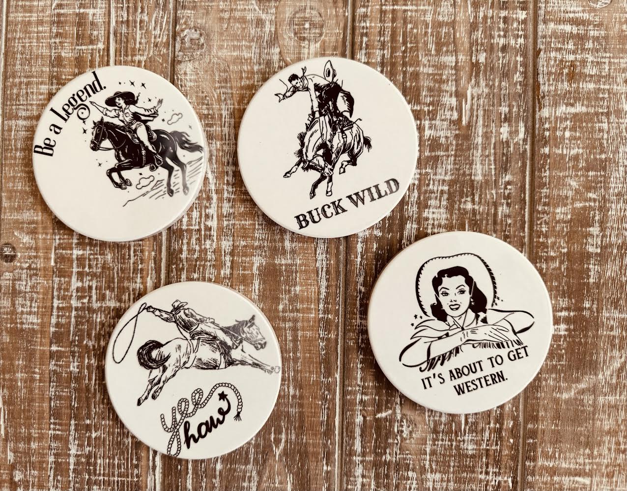 Wild West Ceramic Coaster Set