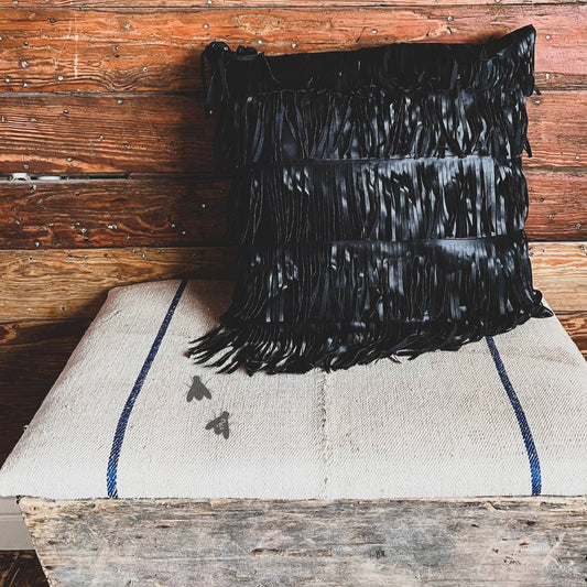 Fringe Flair Throw Pillow {black}