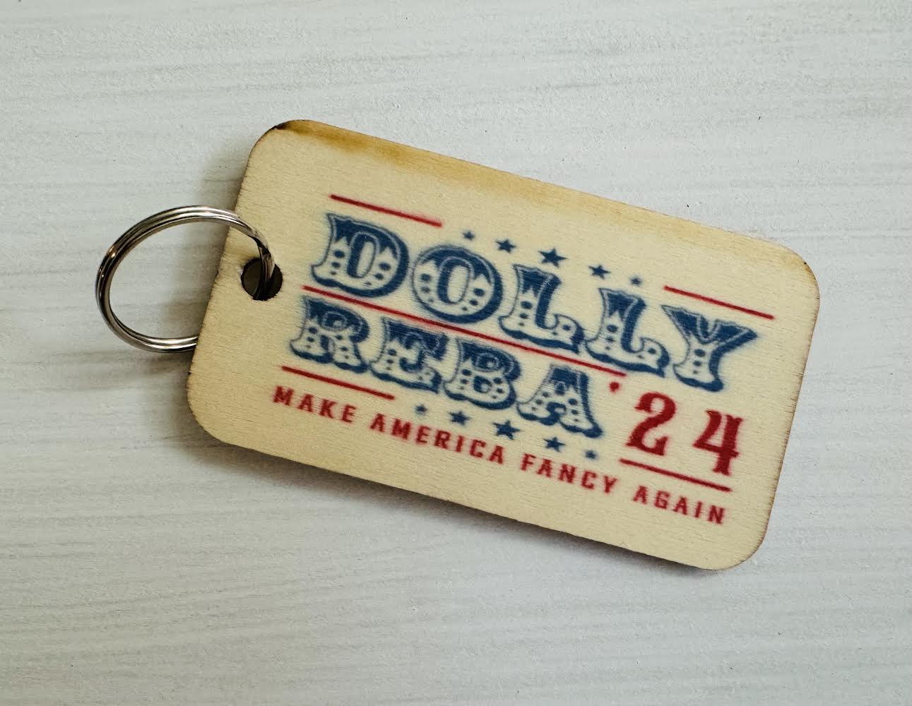 Make America Fancy Again Wooden Keychain