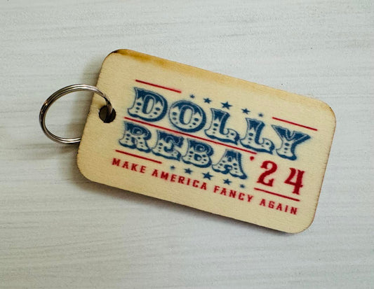 Make America Fancy Again Wooden Keychain