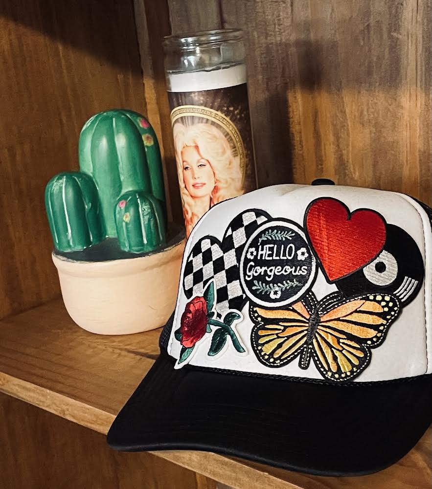 Hello Gorgeous 🖤 Custom Trucker Hat by Hacienda Hat Bar