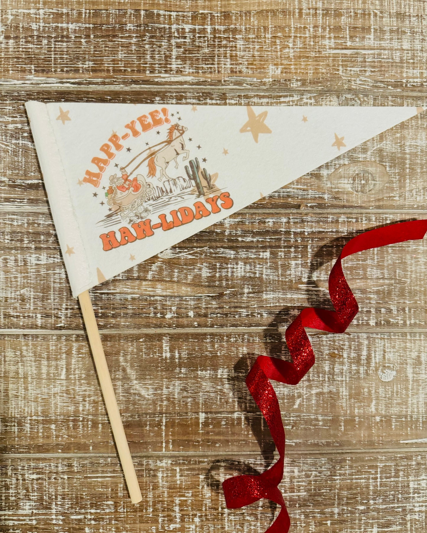 Happy-Yee Haw-Lidays Pennant Flag