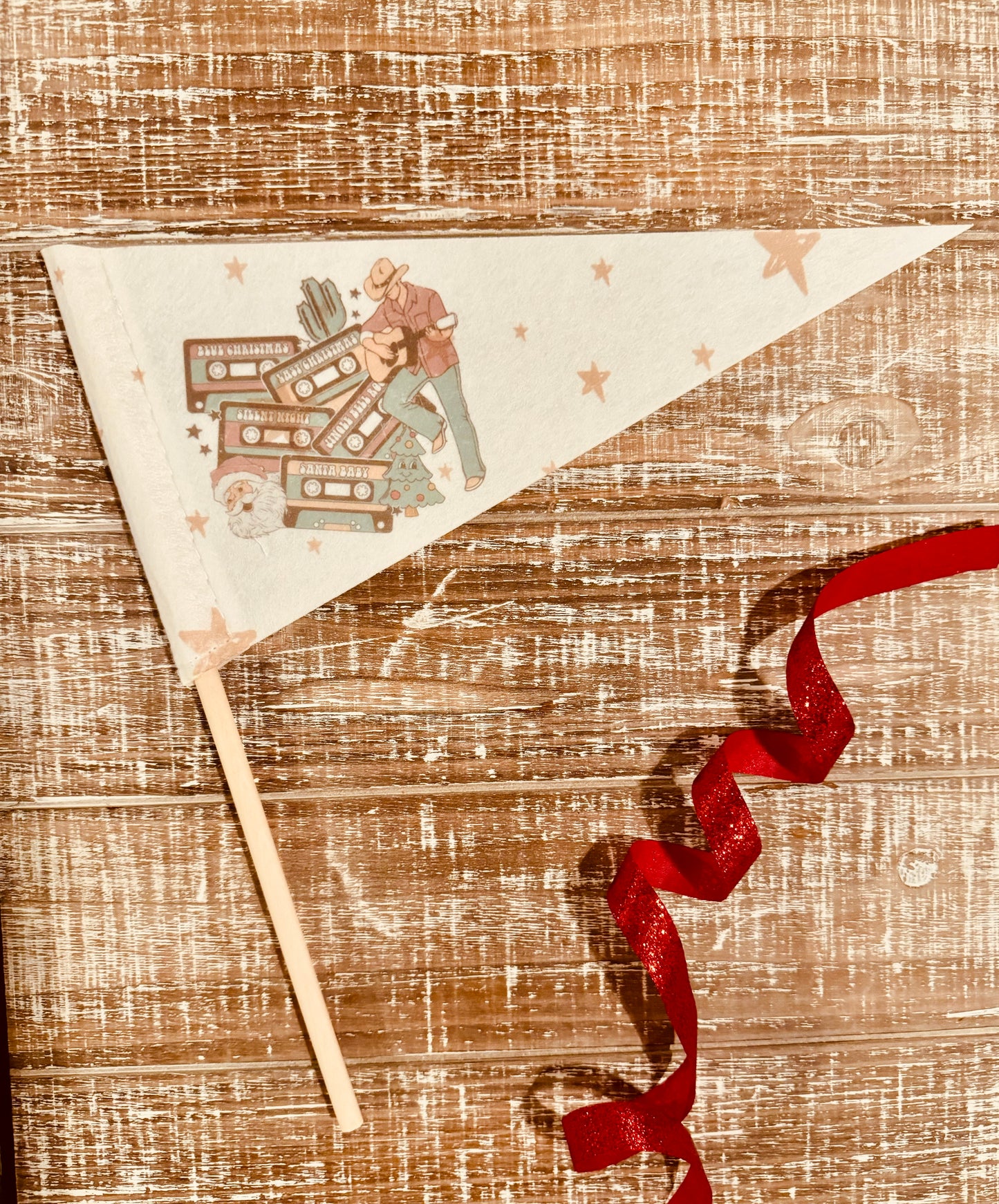 Country Music Christmas Pennant Flag