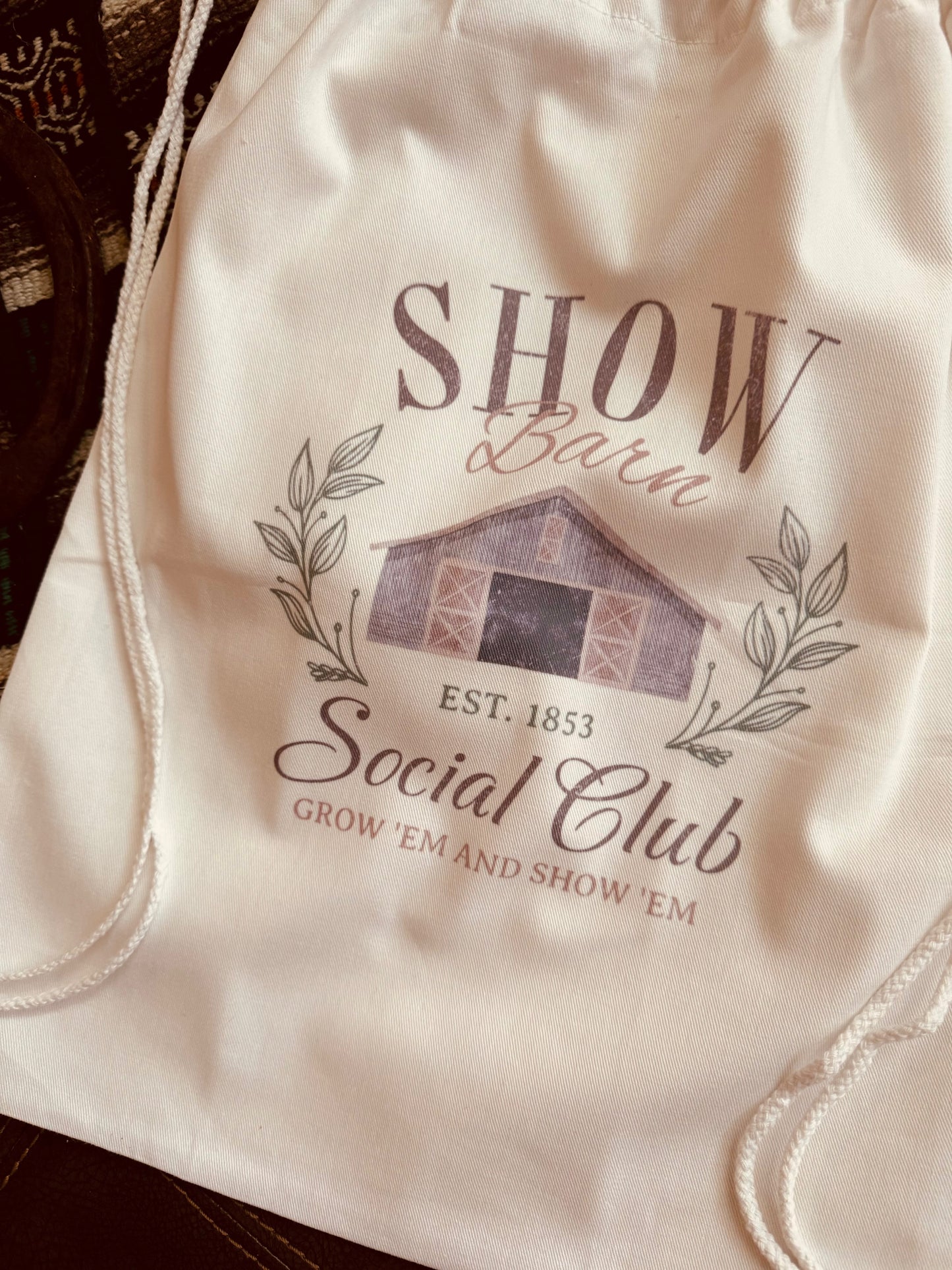 Show Barn Social Club Canvas Drawstring Bag