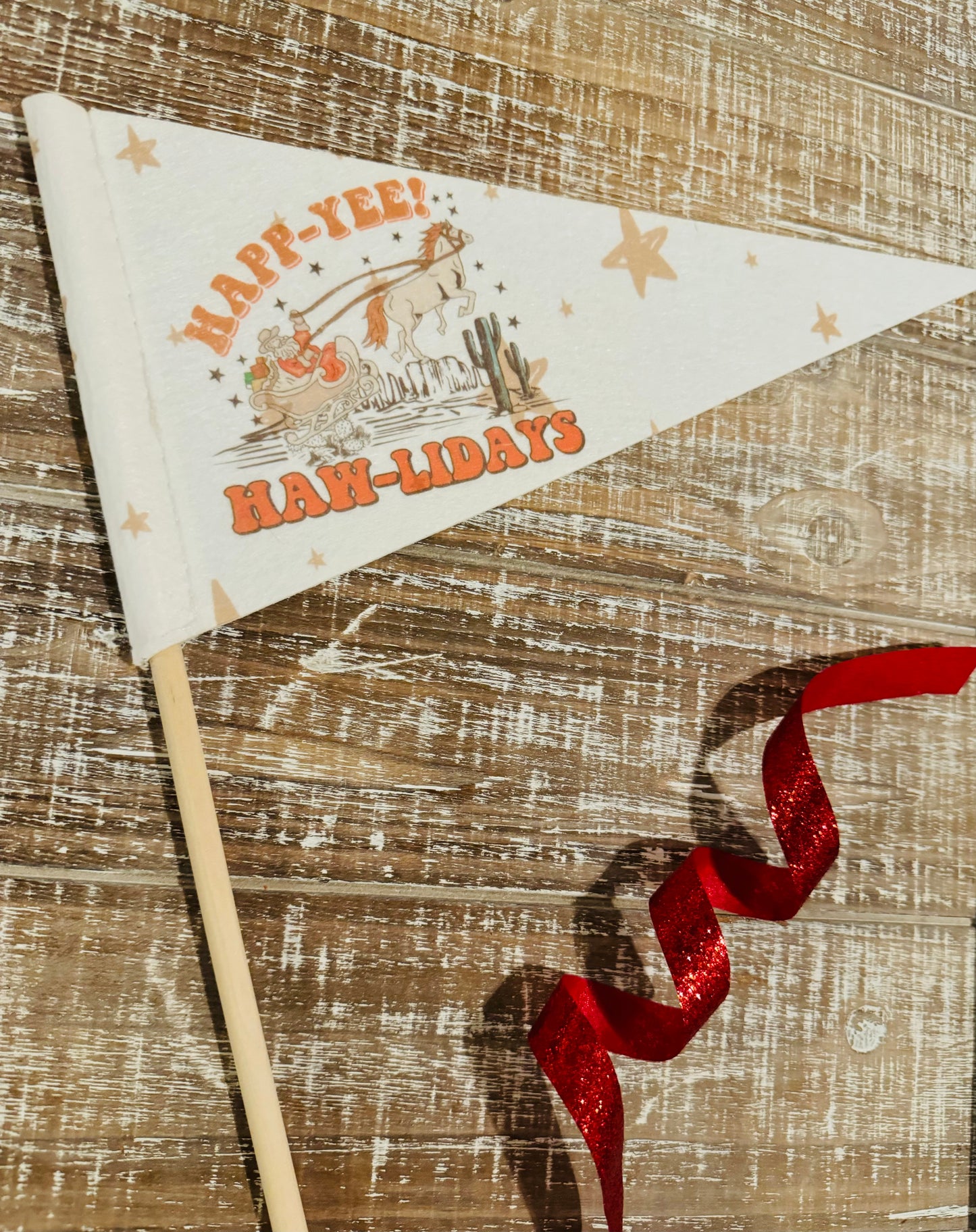 Happy-Yee Haw-Lidays Pennant Flag