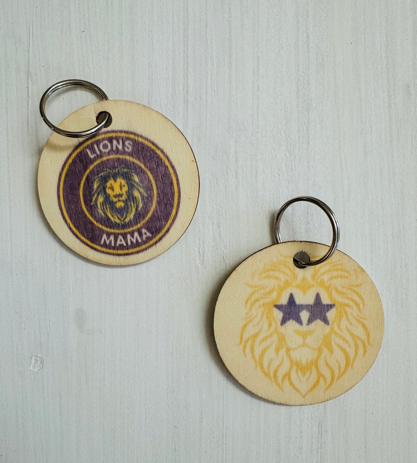 Lions Mama Wooden Keychain