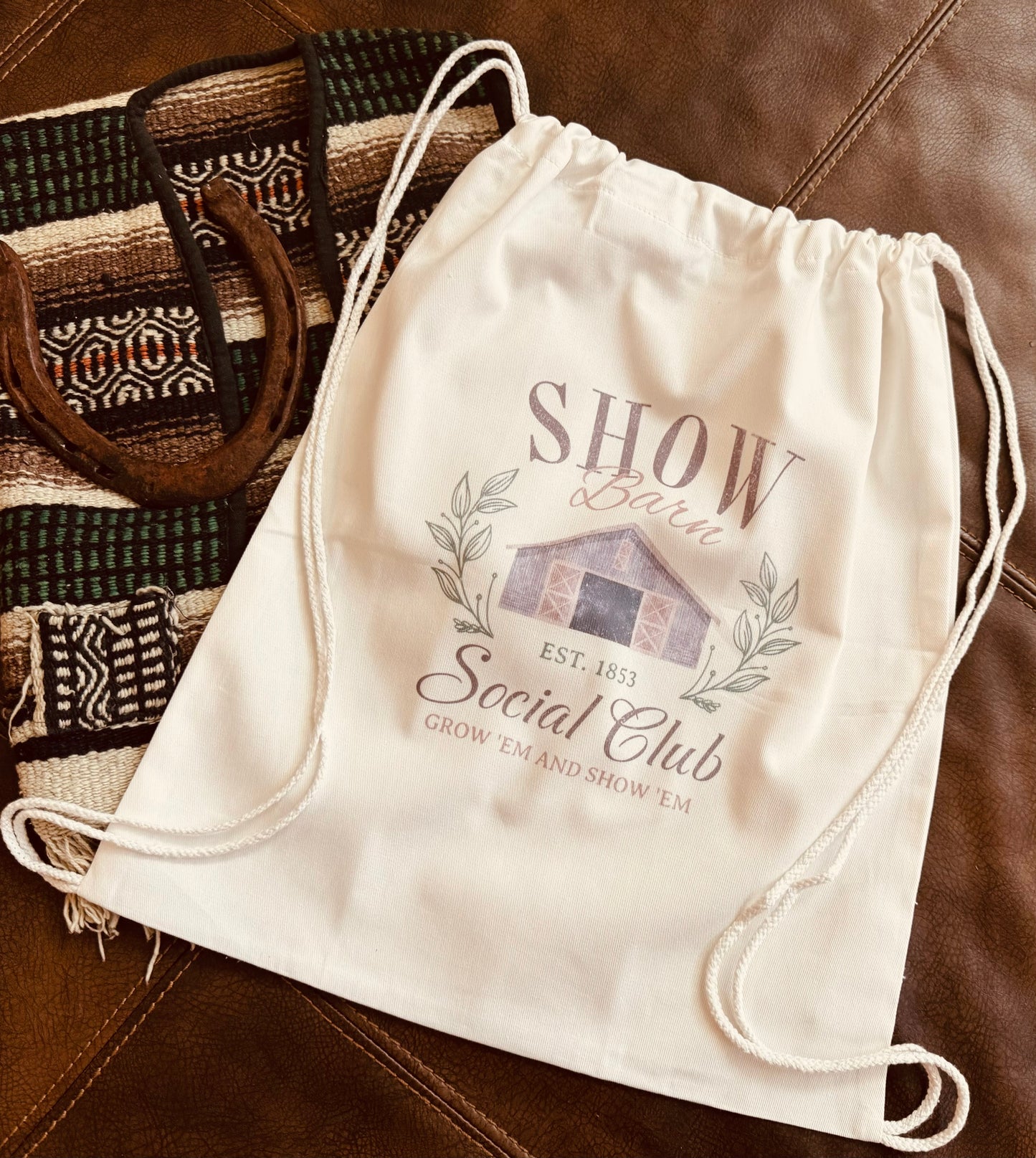 Show Barn Social Club Canvas Drawstring Bag