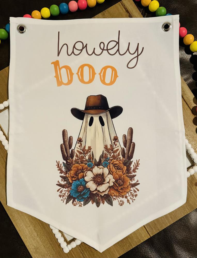 Howdy Boo Canvas Pennant