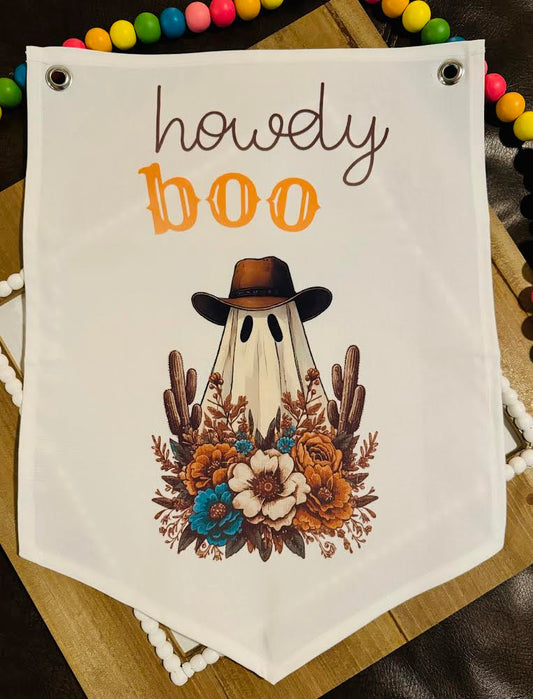 Howdy Boo Canvas Pennant