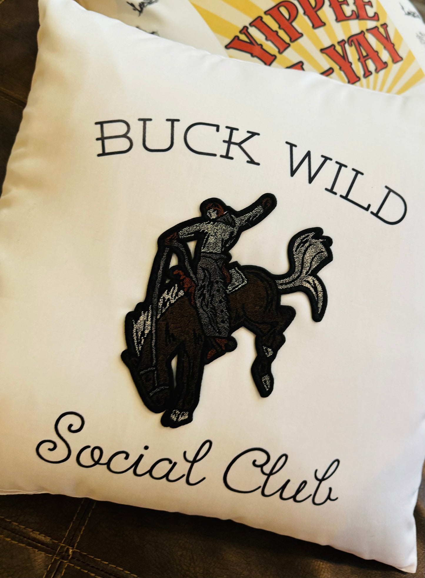 Buck Wild Social Club Throw Pillow