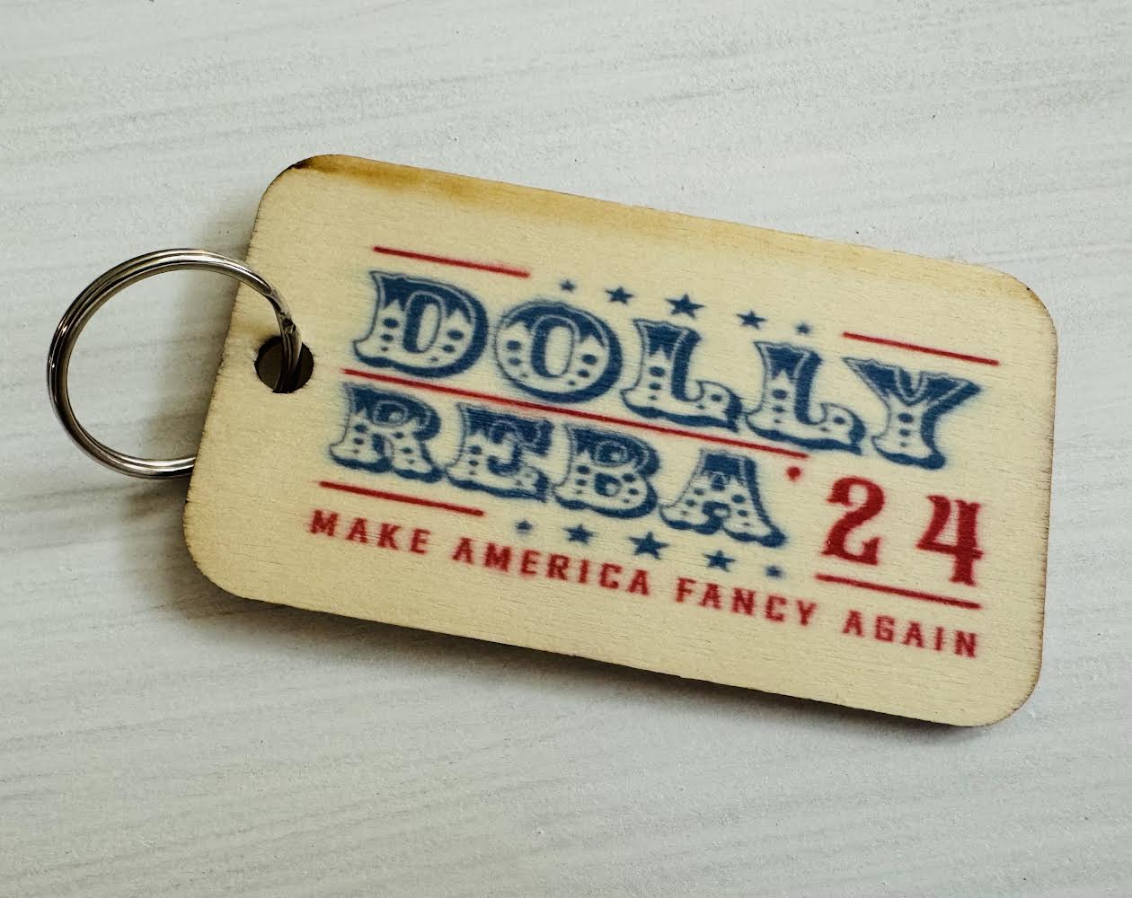 Make America Fancy Again Wooden Keychain