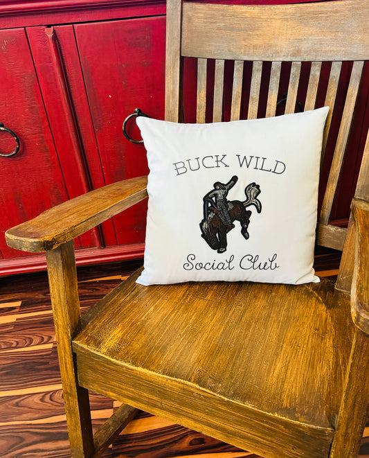 Buck Wild Social Club Throw Pillow