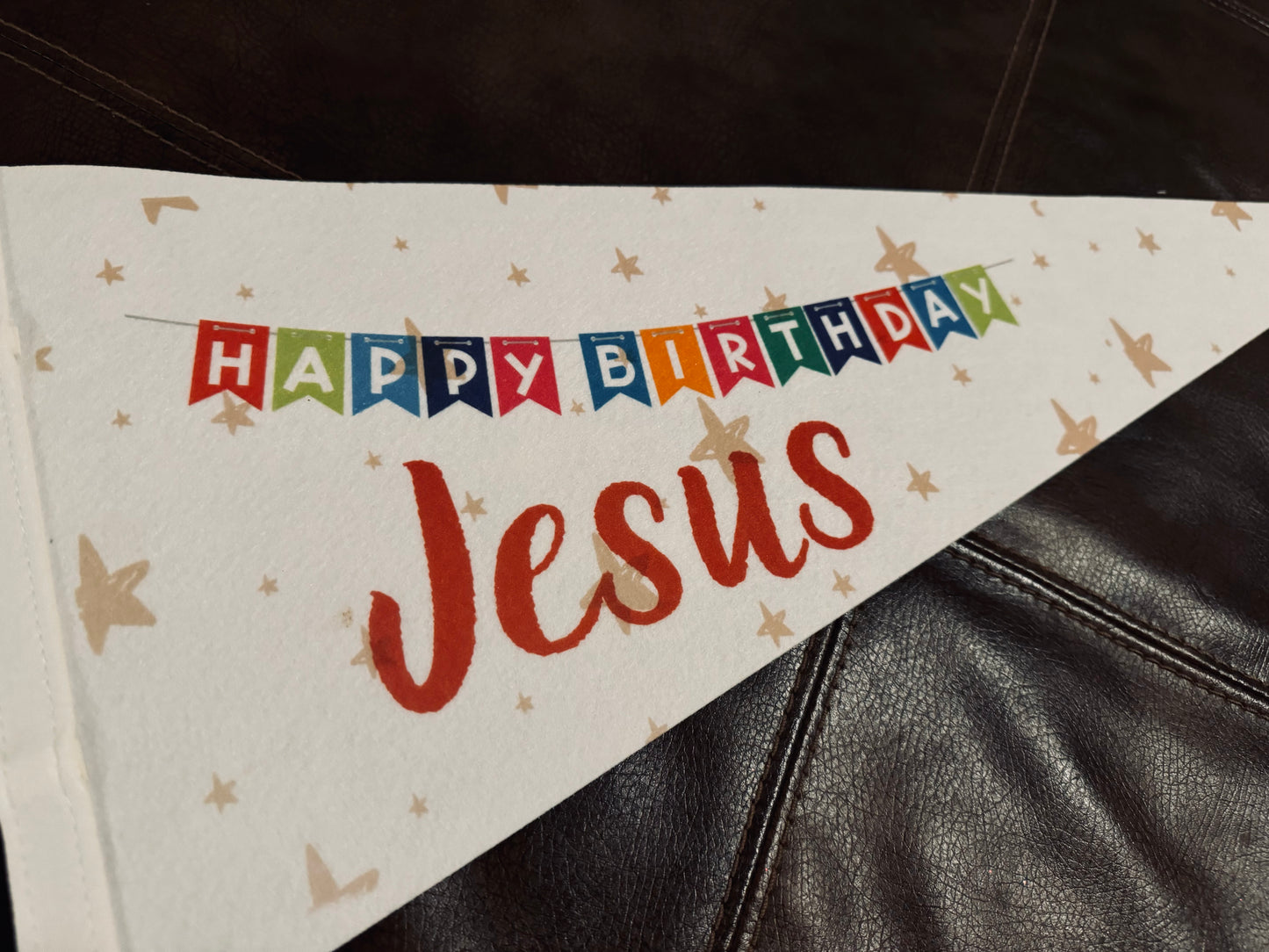 Happy Birthday Jesus Large Pennant Flag