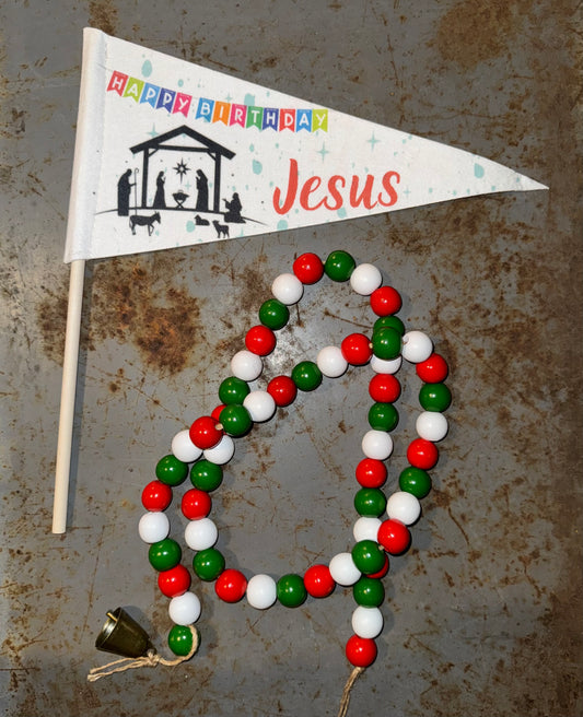 Happy Birthday Jesus Pennant Flag