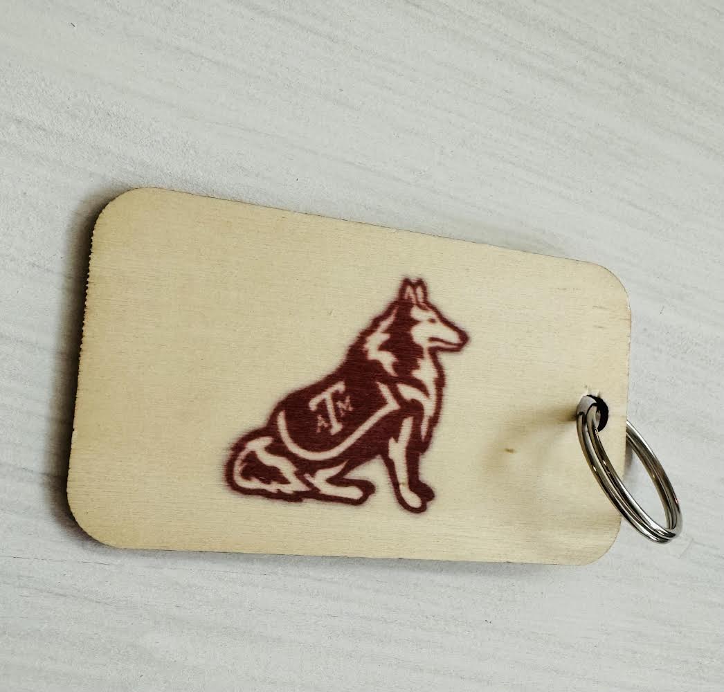 TAMU Wooden Keychain