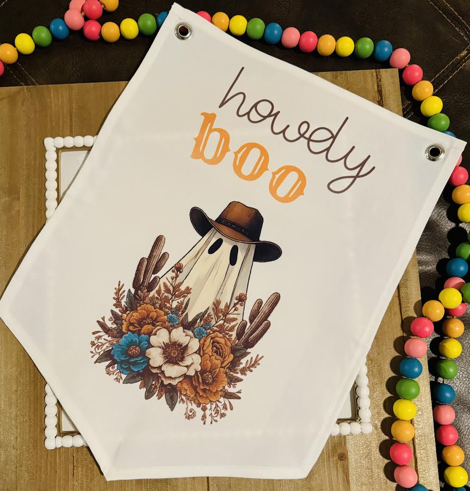 Howdy Boo Canvas Pennant