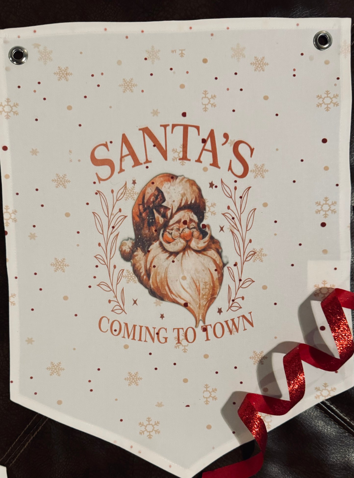 Santa’s Coming to Town Canvas Pennant