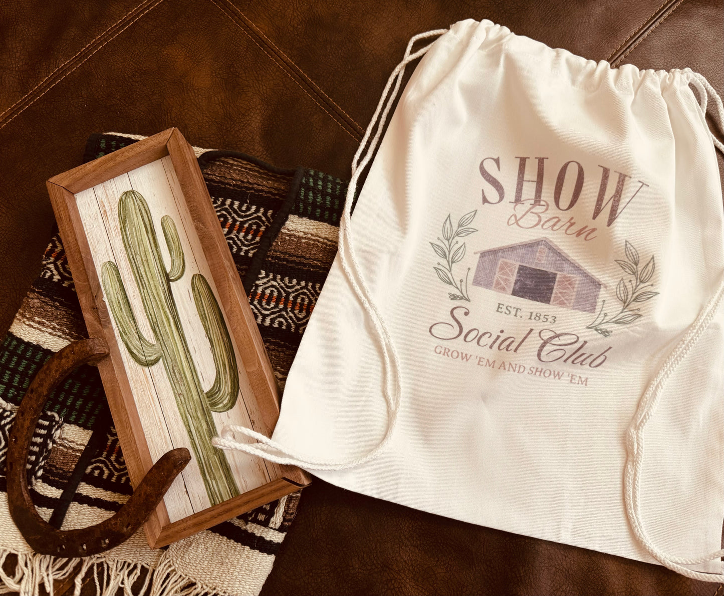 Show Barn Social Club Canvas Drawstring Bag