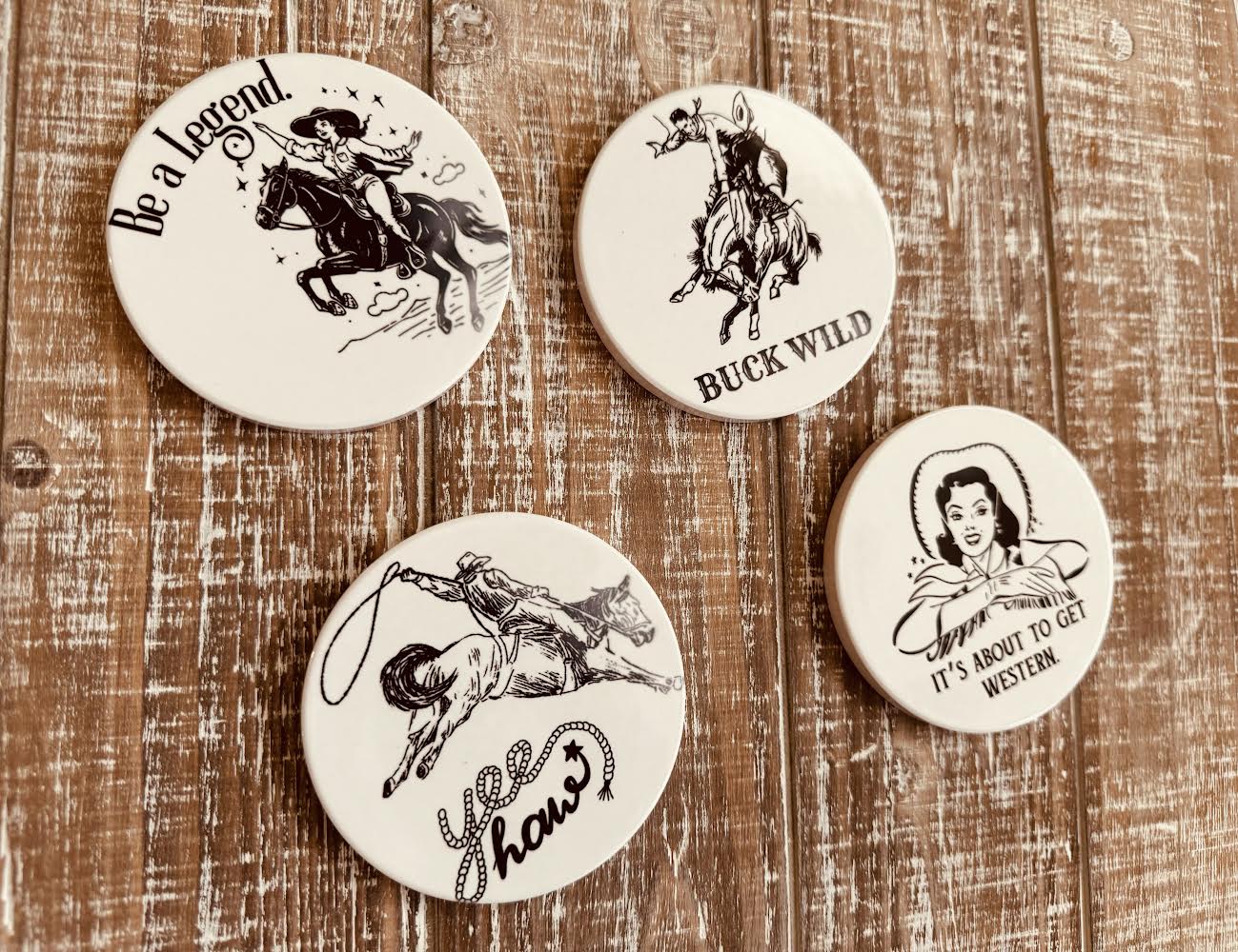 Wild West Ceramic Coaster Set