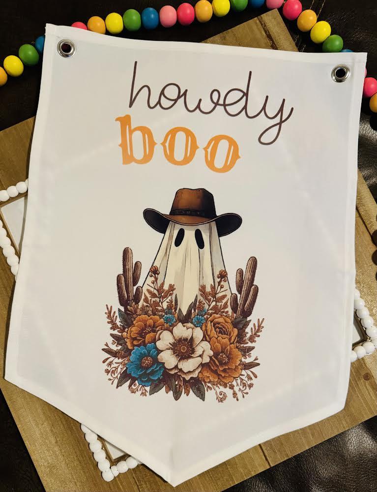 Howdy Boo Canvas Pennant