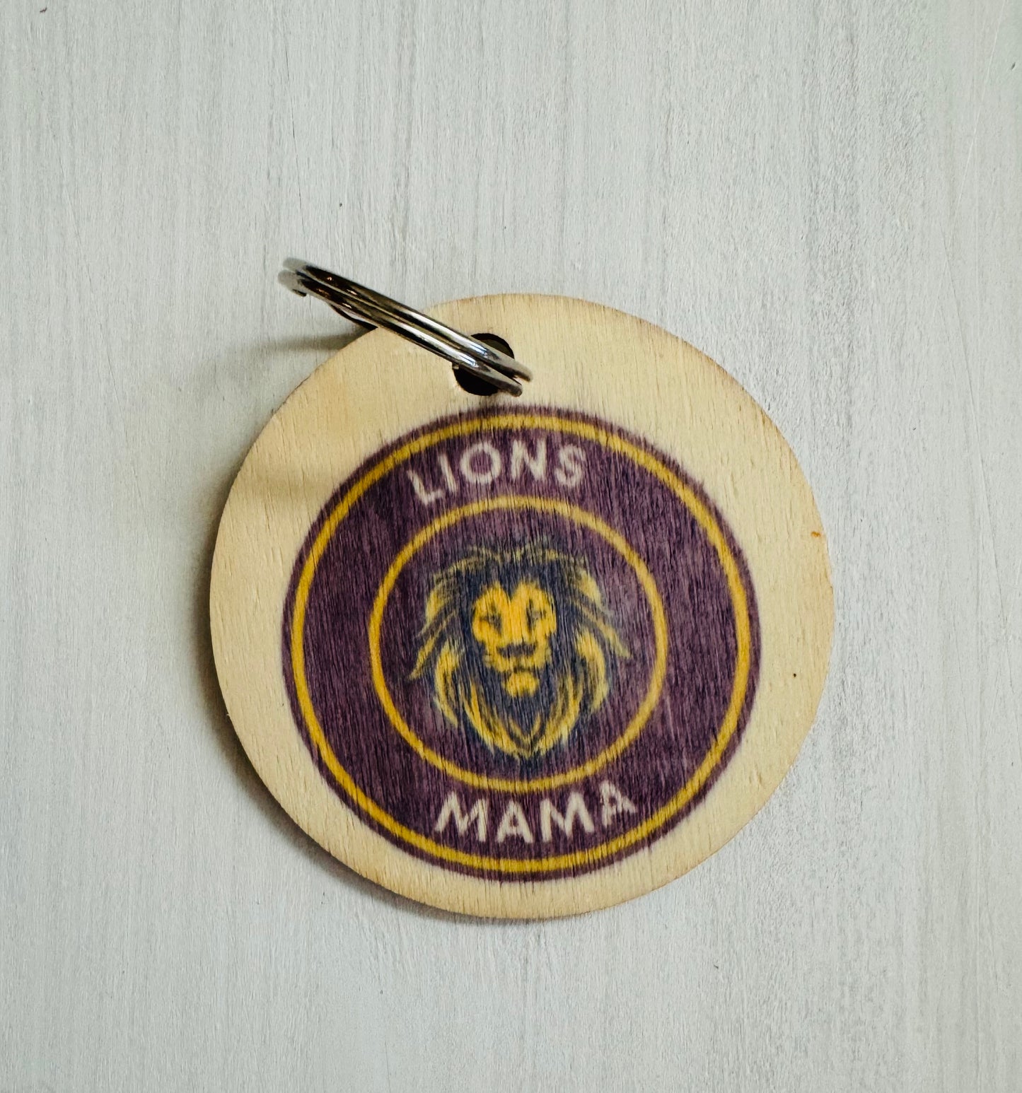 Lions Mama Wooden Keychain