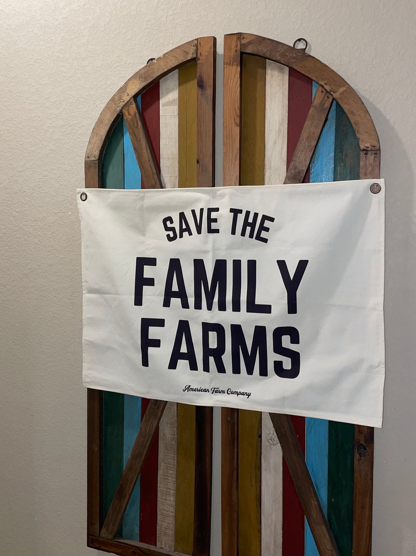 Save The Family Farms Canvas Wall Flag