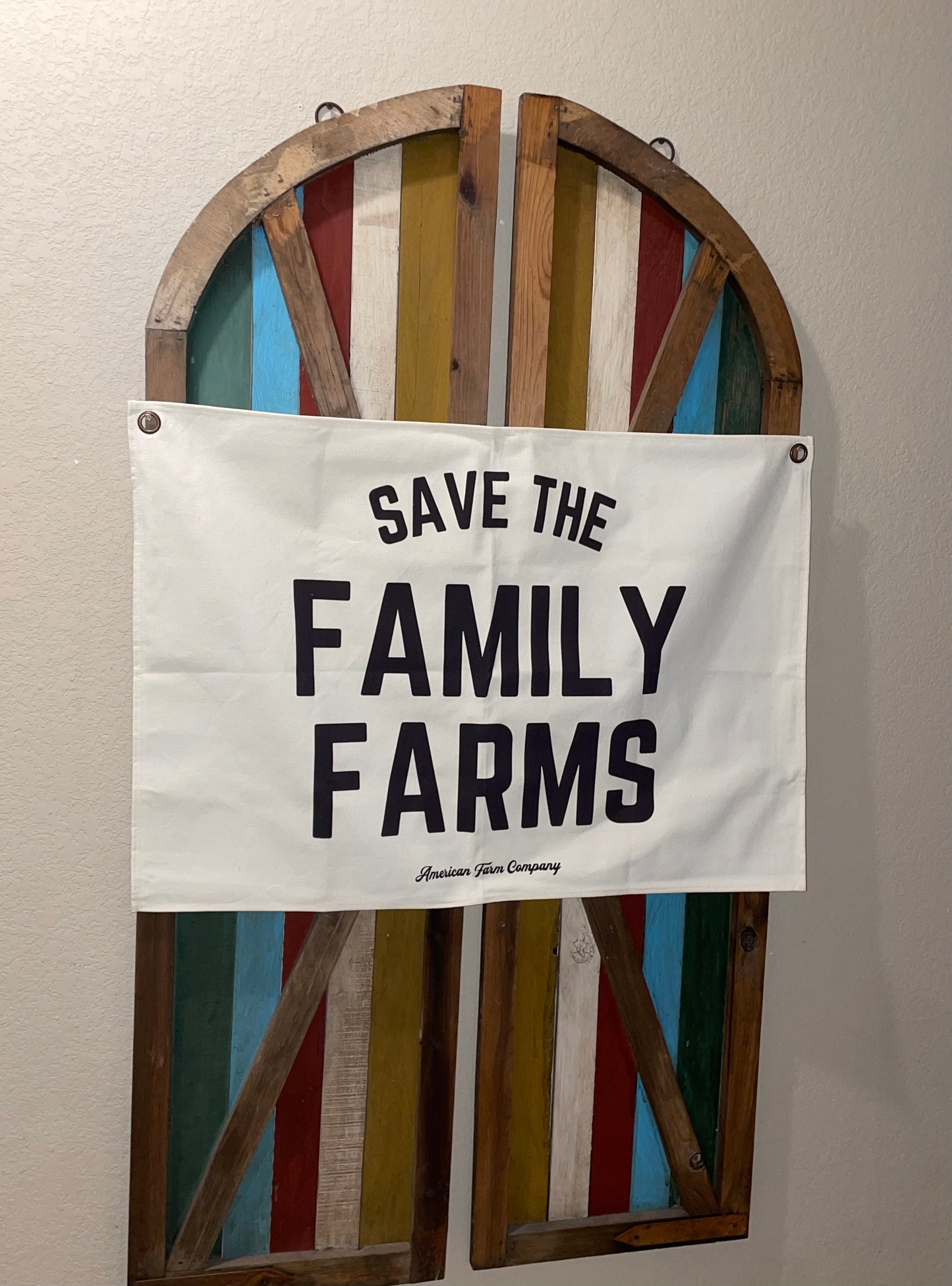 Save The Family Farms Canvas Wall Flag