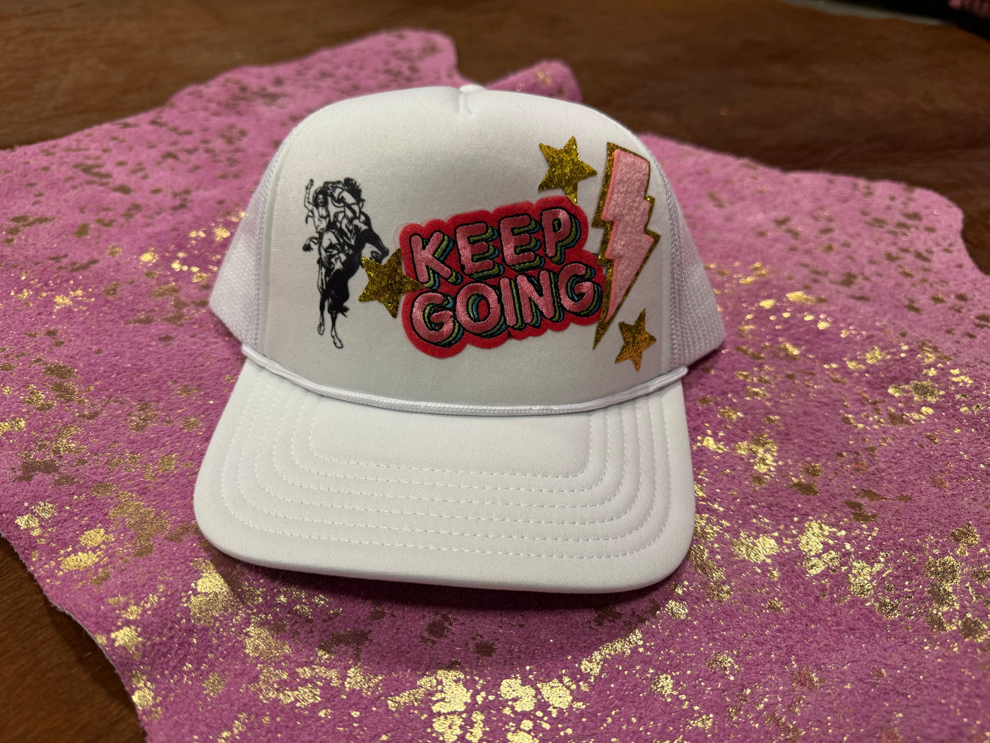 Keep Going ⚡️ Custom Trucker Hat by Hacienda Hat Bar