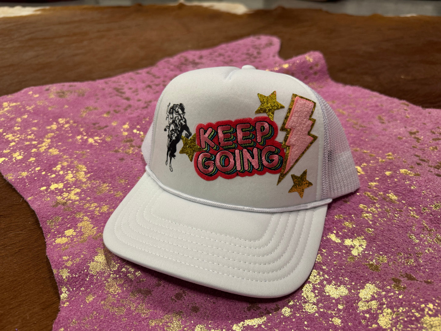 Keep Going ⚡️ Custom Trucker Hat by Hacienda Hat Bar