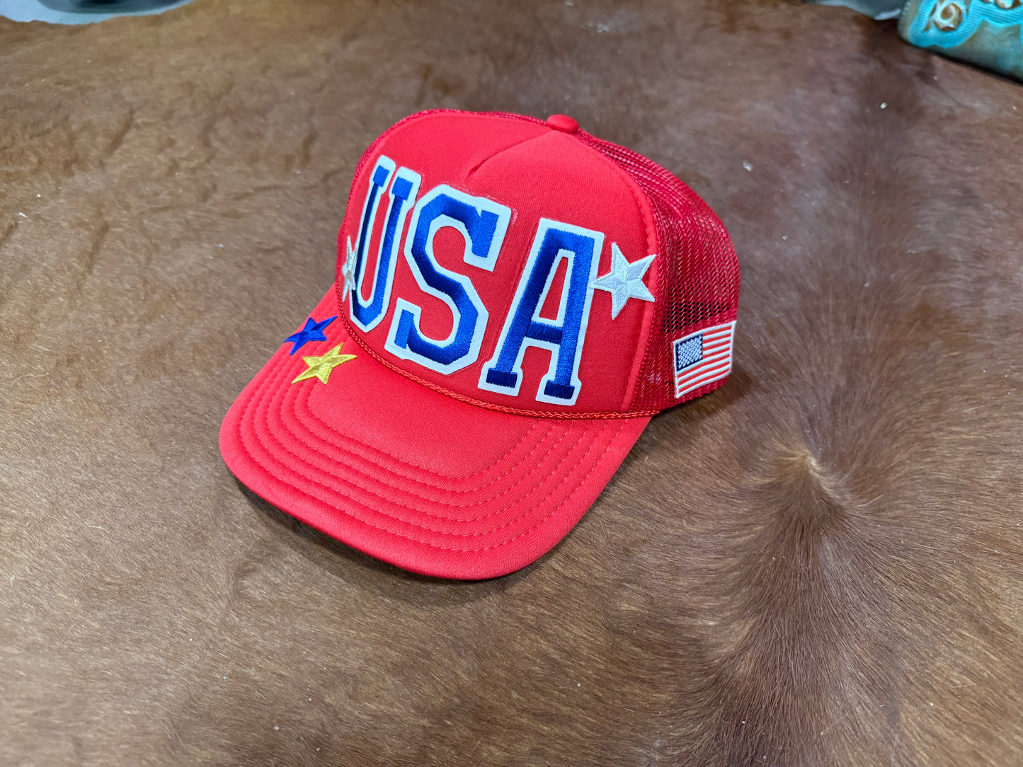 USA 💙 Custom Trucker Hat by Hacienda Hat Bar