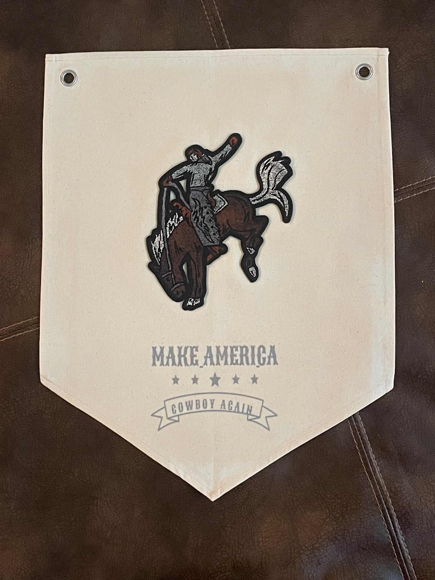 Make America Cowboy Again Canvas Pennant