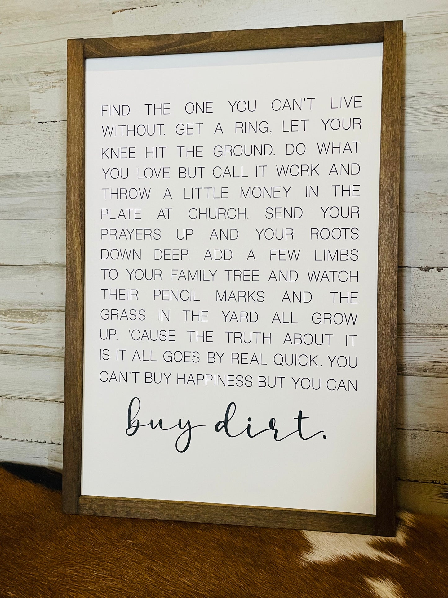 Buy Dirt Lyrics Sign