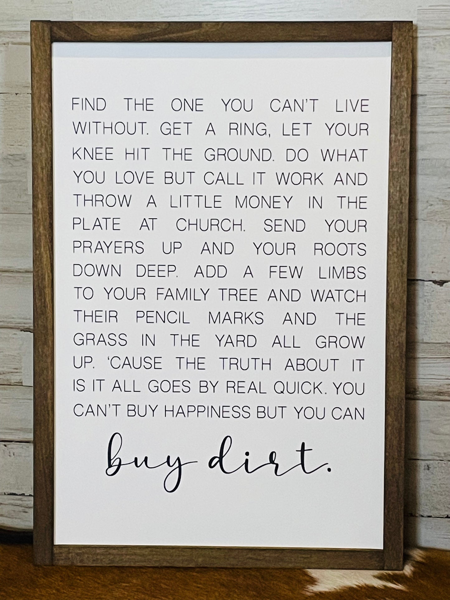 Buy Dirt Lyrics Sign