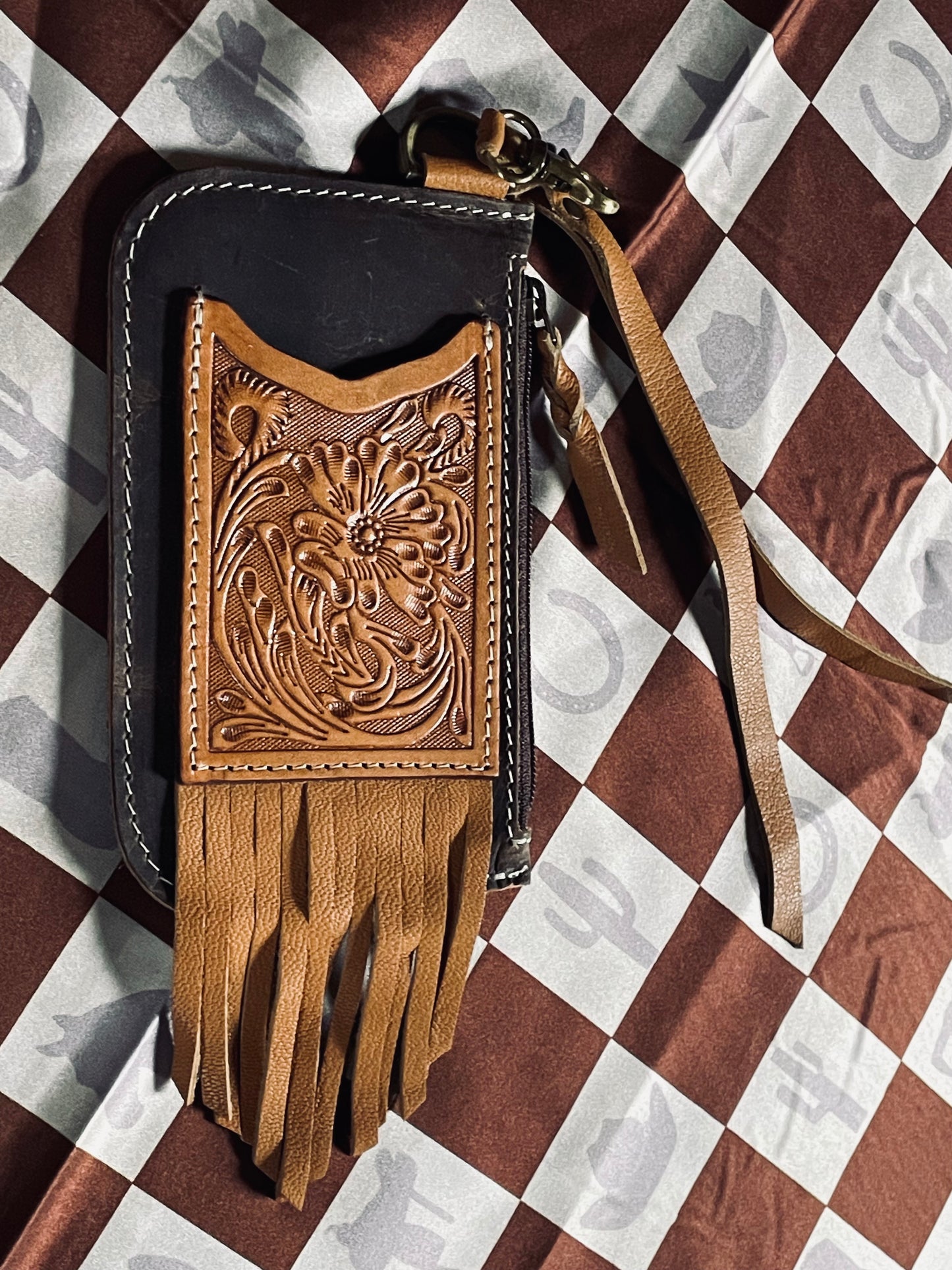 Western Fringe ID Wallet {tan leather}